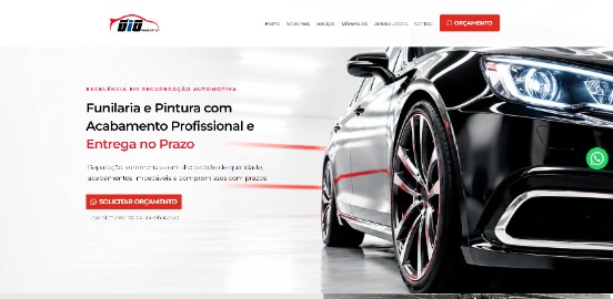 Hero da Landing Page da D10 Funilaria e Pintura