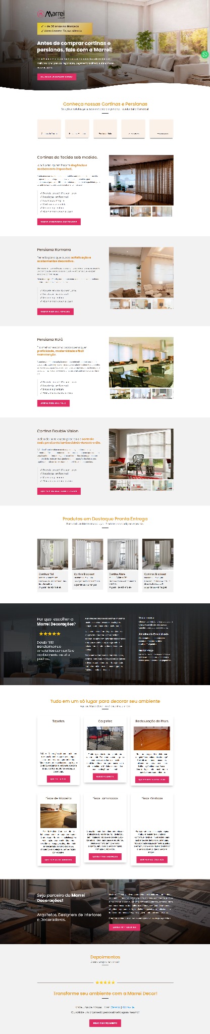 Hero da Landing Page da Marrei Decorações