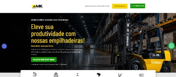 Hero da Landing Page da MK Máquinas