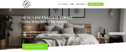 Hero da Landing Page Reforma de Colchão by Carneiro